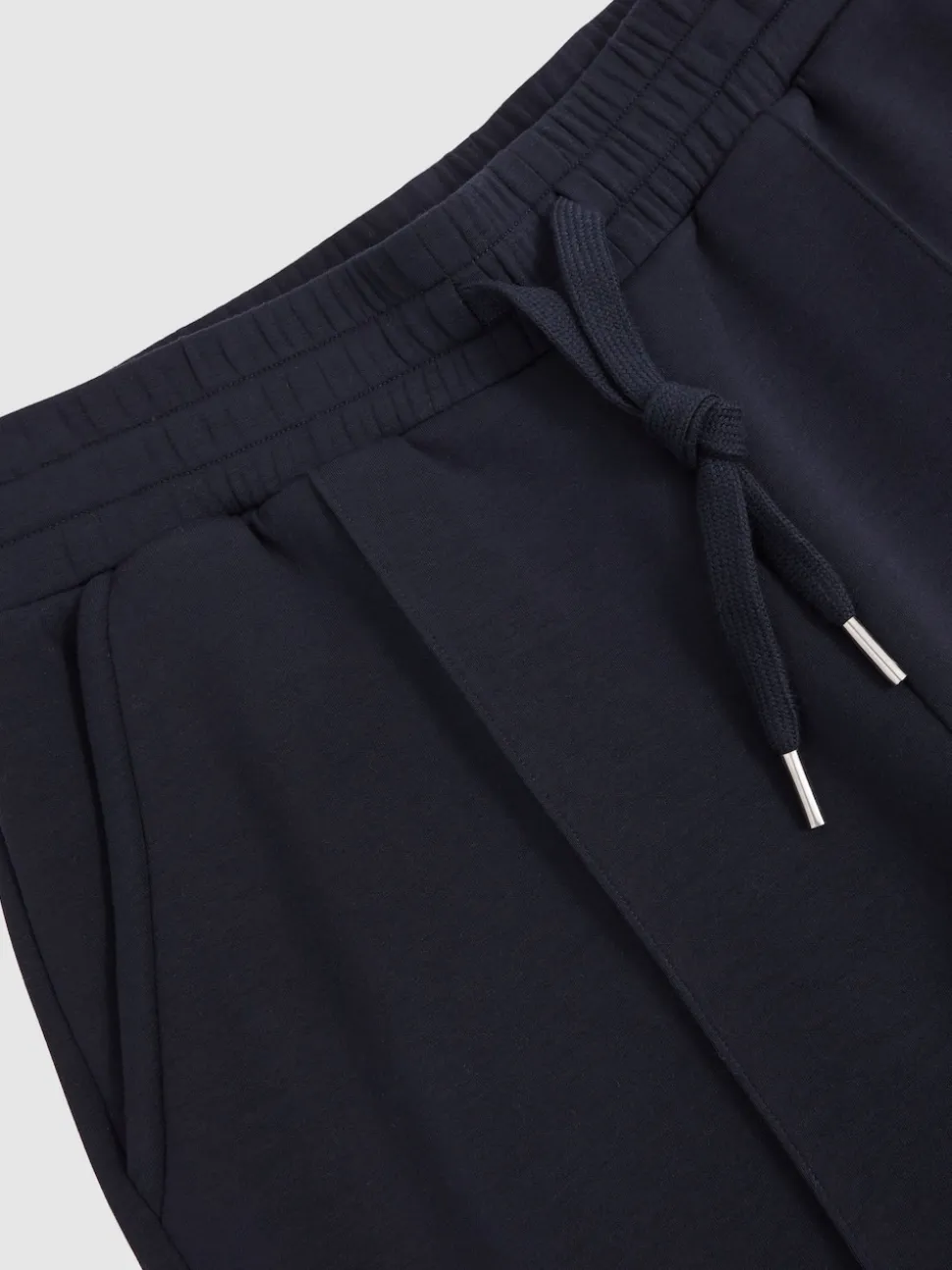 Reiss Navy Jemma Premium Interlock Wide-Leg Joggers