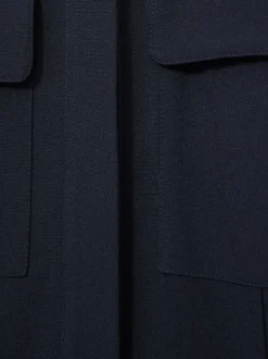 Reiss Navy Kaia Tailored Wide Leg Utility Jumpsuit