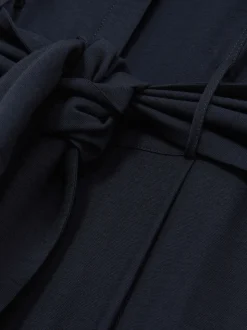 Reiss Navy Raven Wide-Leg Belted Jumpsuit