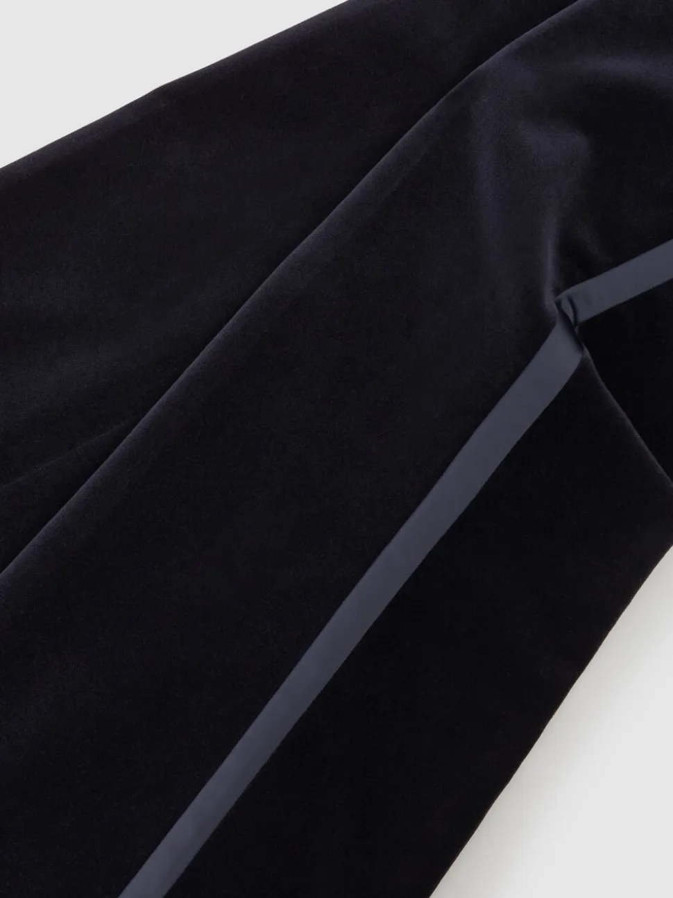 Reiss Navy Verda Velvet Satin-Stripe Flared Trousers