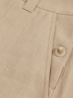 Reiss Neutral Ashby Linen Shorts