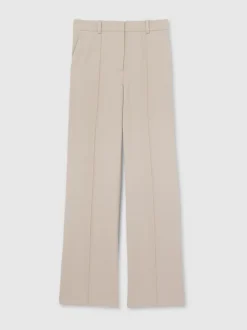 Reiss Neutral Brittany Straight-Leg Textured Wool-Blend Suit Trousers