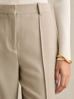 Reiss Neutral Brittany Straight-Leg Textured Wool-Blend Suit Trousers