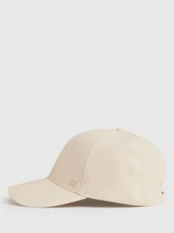 Reiss Neutral Cassie Waffle-Knit Baseball Cap