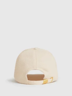 Reiss Neutral Cassie Waffle-Knit Baseball Cap