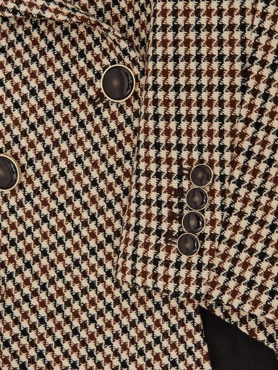 Reiss Neutral Check Hartley Wool-Blend Double-Breasted Check Blazer