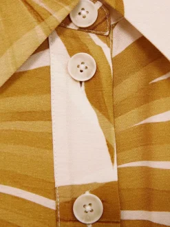 Reiss Neutral Harri Palm Print Belted Playsuit