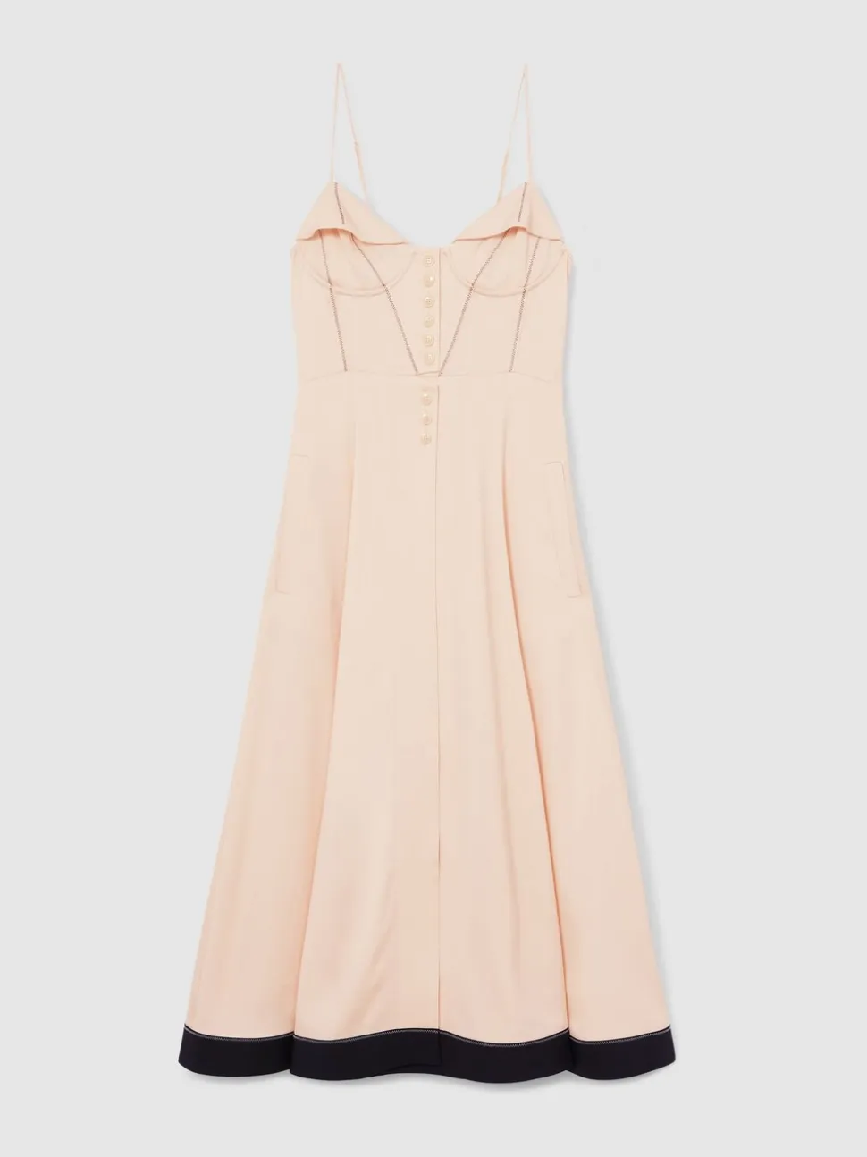 Reiss Neutral Virginia Atelier Corset Midi Dress