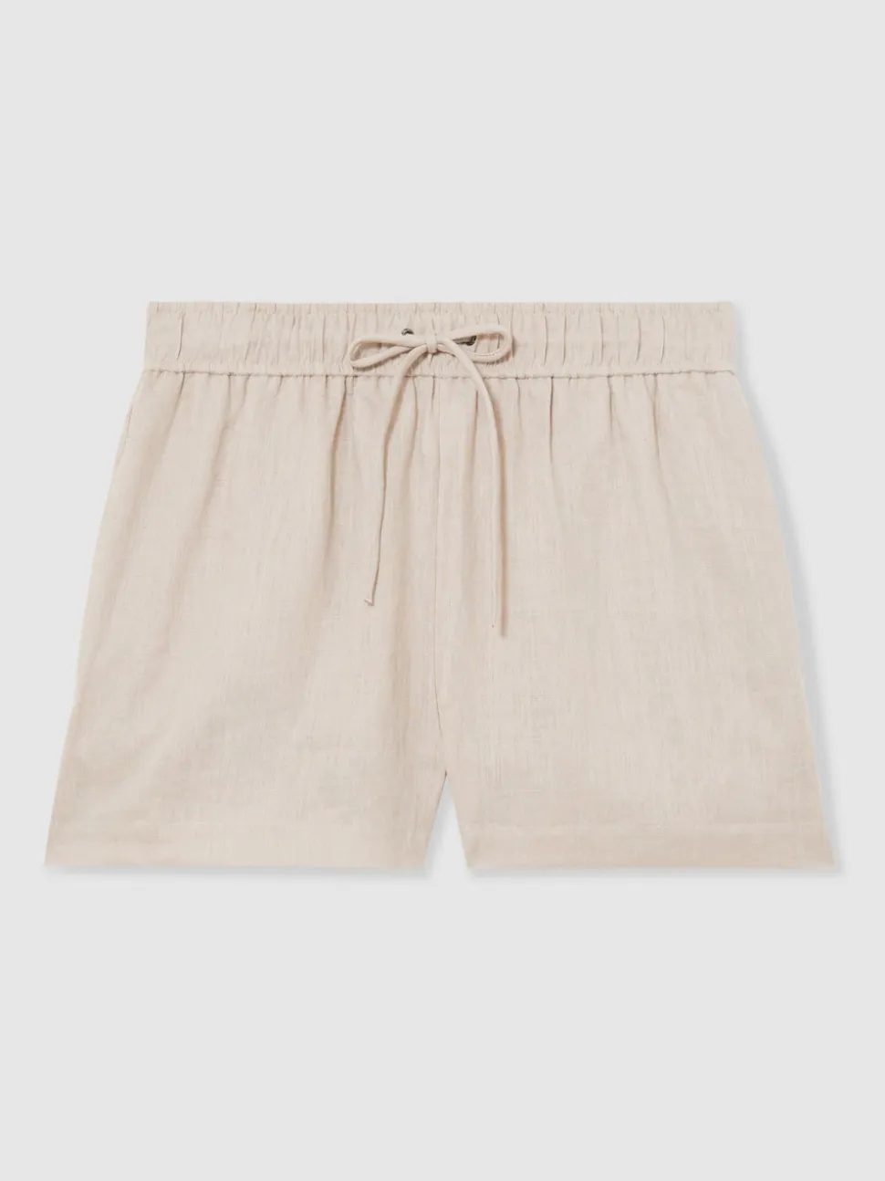 Reiss Neutral Willow Linen-Blend Drawstring Shorts