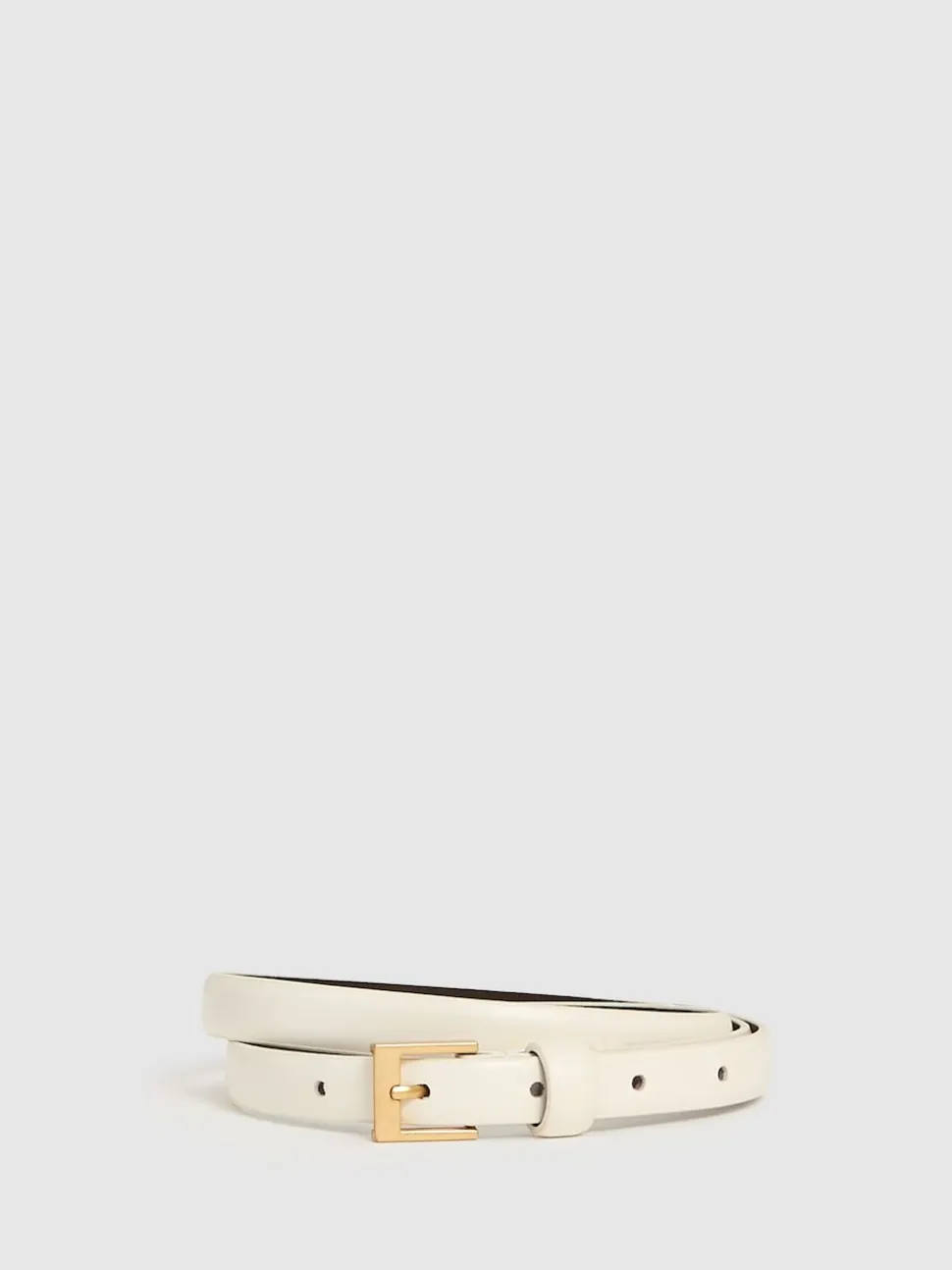 Reiss Off White Holly Thin Leather Belt