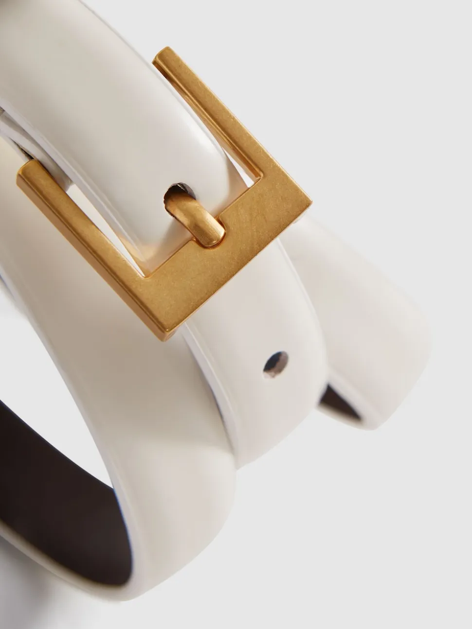 Reiss Off White Holly Thin Leather Belt