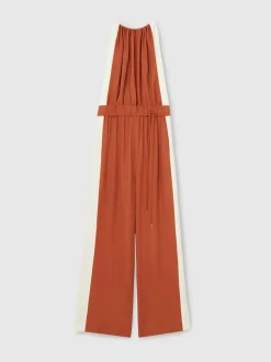 Reiss Orange Inez Colour-Block Rope-Cord Jumpsuit