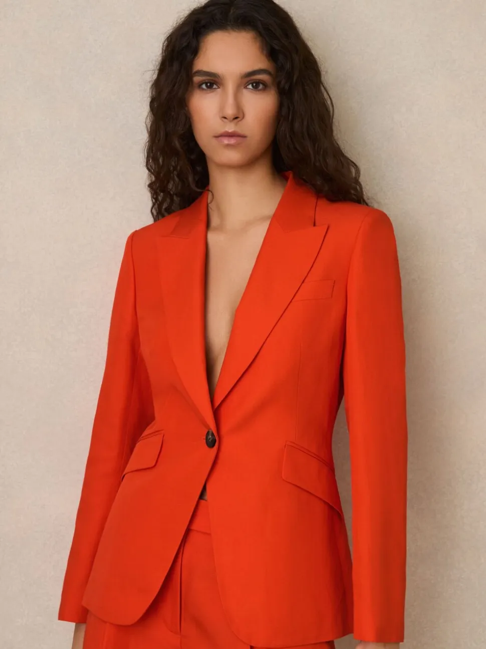 Reiss Orange Raine Single Breasted Suit Jacket With Linen