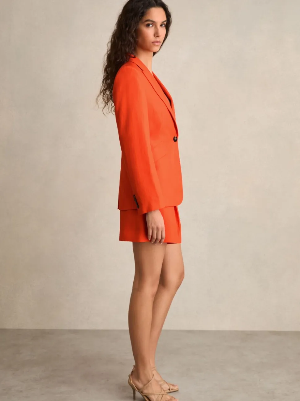 Reiss Orange Raine Single Breasted Suit Jacket With Linen