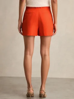 Reiss Orange Raine Tailored Shorts With Linen
