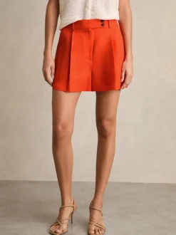 Reiss Orange Raine Tailored Shorts With Linen