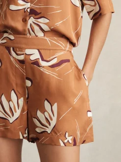 Reiss Orange Sammie Printed Twill Shorts