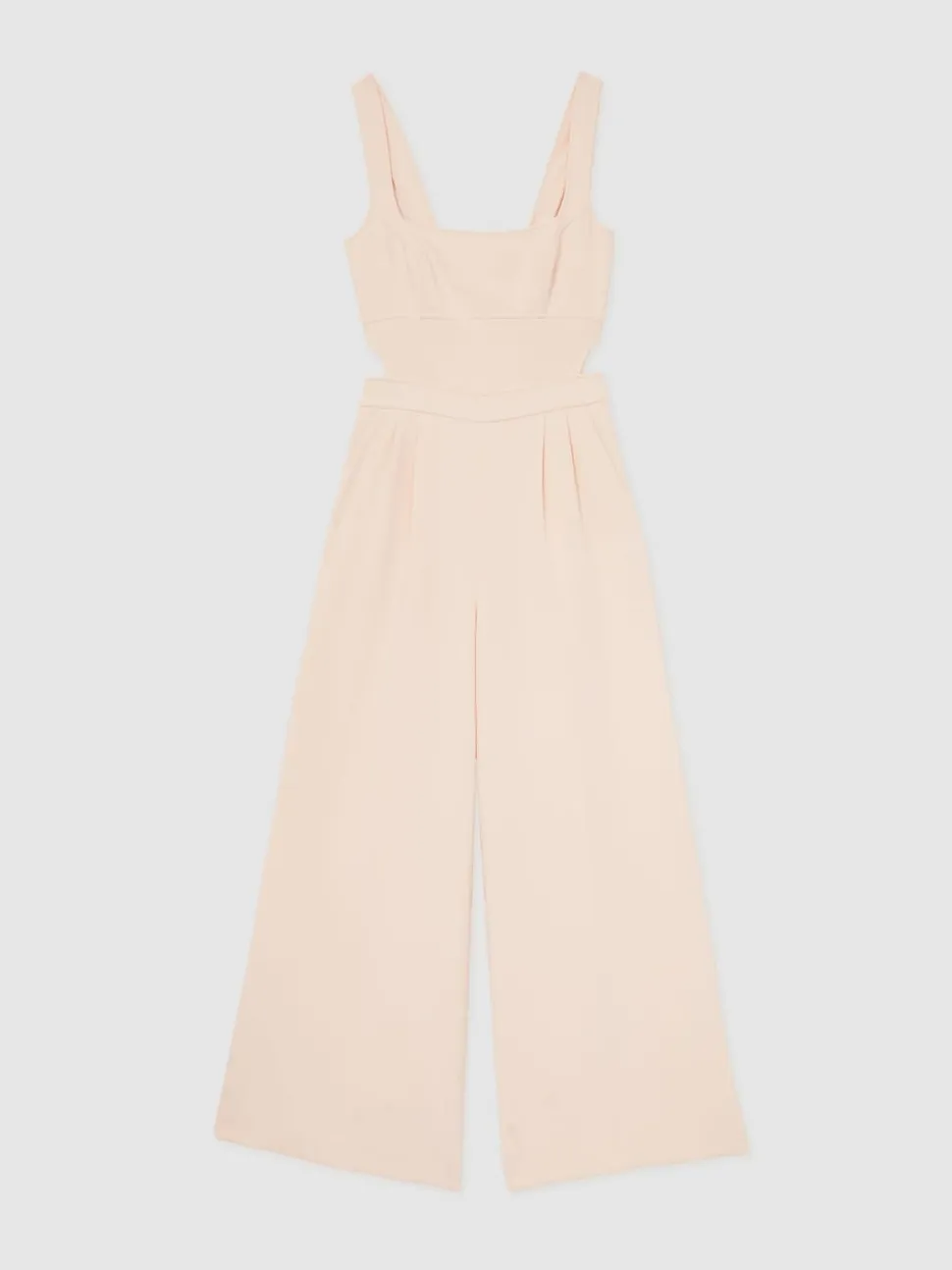 Reiss Pale Pink Dion Wide-Leg Cut-Out Jumpsuit