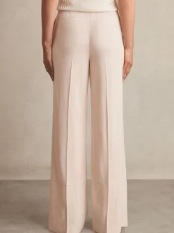 Reiss Pink Darcie Petite Wide-Leg Suit Trousers