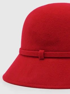 Reiss Red Felicity Felted-Wool Bucket Hat