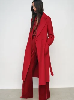 Reiss Red Lucia Wool-Blend Double-Breasted Blindseam Coat
