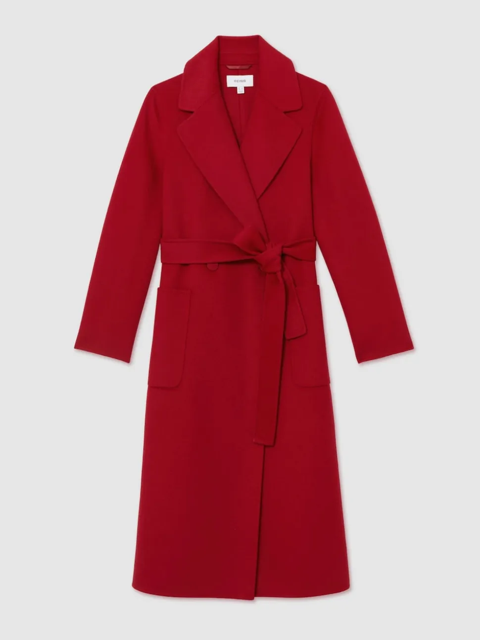 Reiss Red Lucia Wool-Blend Double-Breasted Blindseam Coat