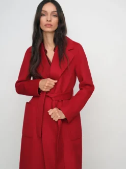 Reiss Red Lucia Wool-Blend Double-Breasted Blindseam Coat
