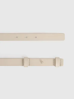 Reiss Stone Hayley Leather Square Hinge Belt