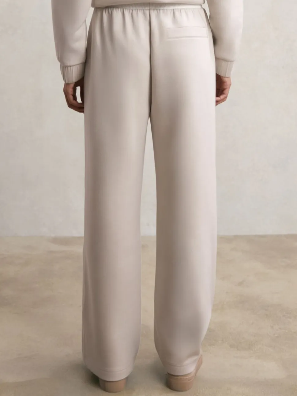 Reiss Stone Laney Premium Interlock Wide-Leg Joggers