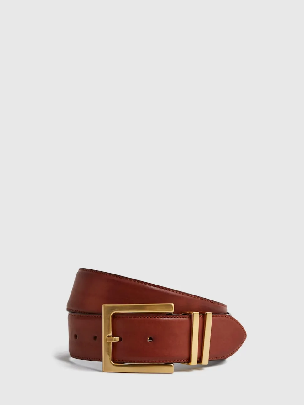 Reiss Tan Brompton Leather Belt