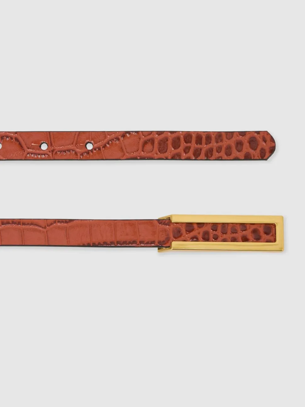 Reiss Tan Bronya Leather Crocodile-Effect Belt