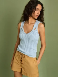 Reiss Tan Clement Cotton Lace-up Shorts
