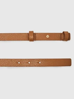 Reiss Tan Hayley Leather Square Hinge Belt