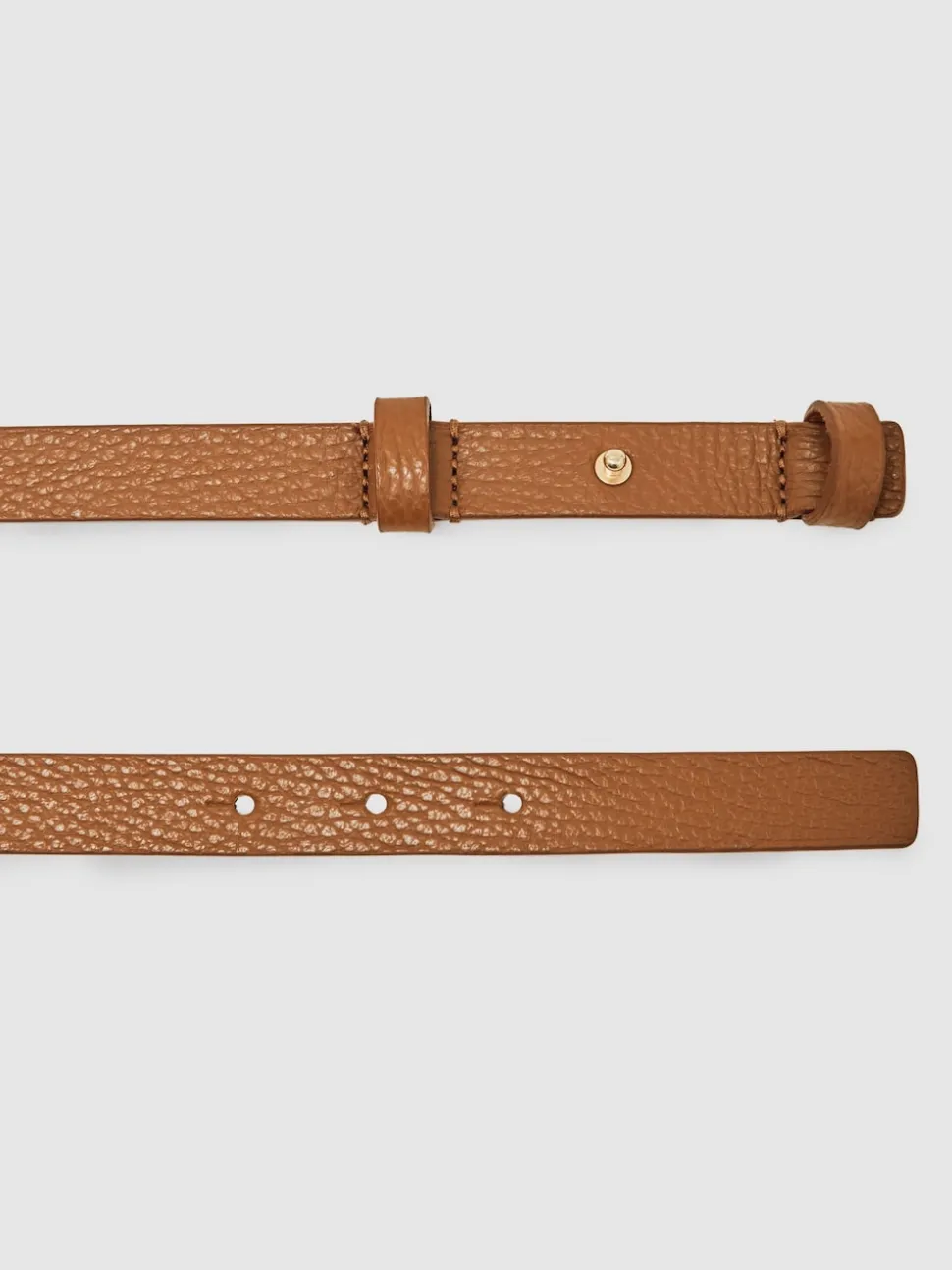 Reiss Tan Hayley Leather Square Hinge Belt