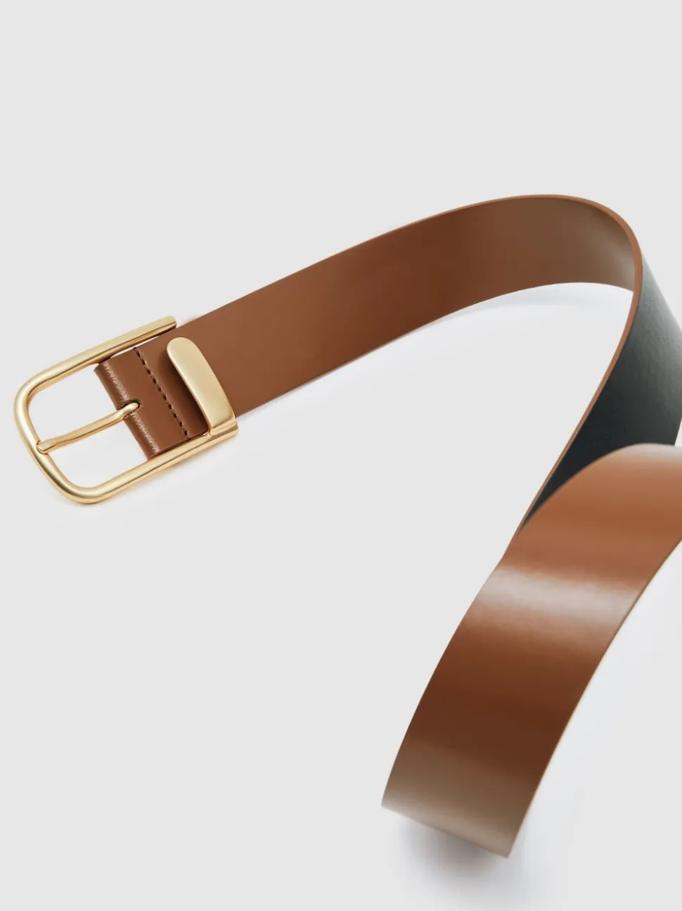 Reiss Tan Iyla Leather Half-Keeper Belt