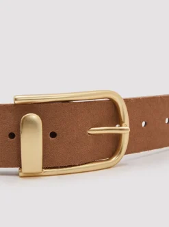 Reiss Tan Iyla Suede Half Keeper Belt