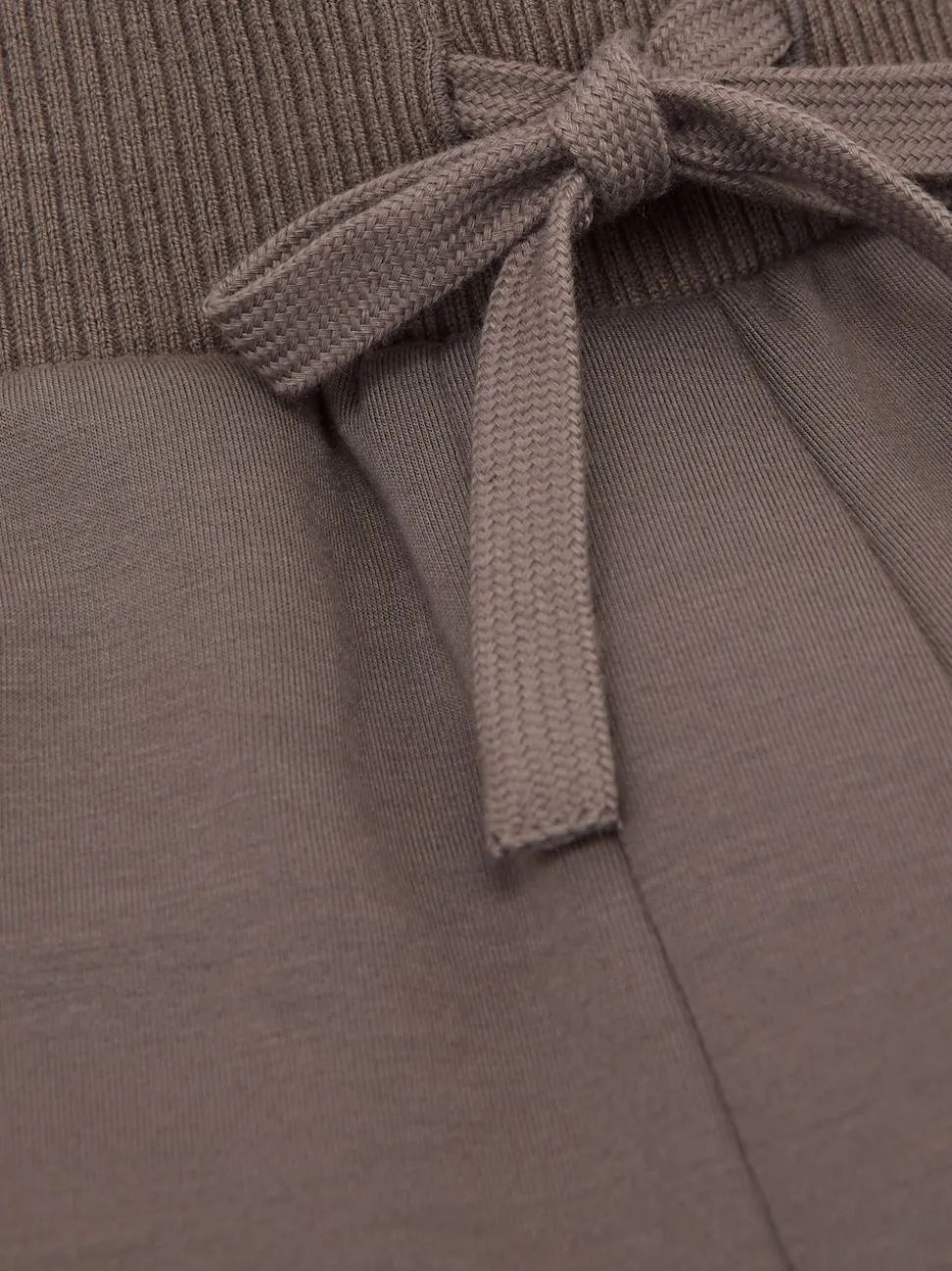 Reiss Taupe Brown Laney Premium Interlock Wide-Leg Joggers