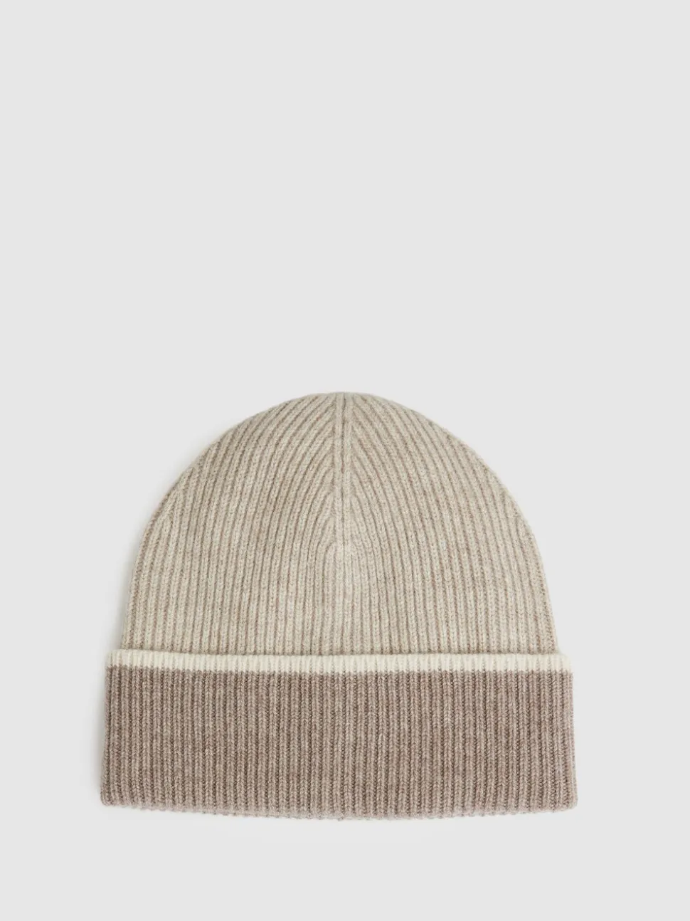 Reiss Taupe Filipa Wool-Blend Tipped Beanie