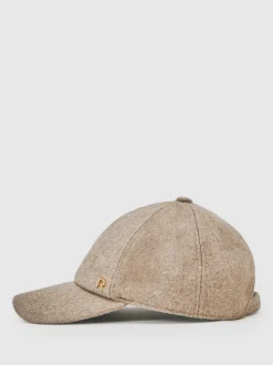 Reiss Taupe Fiona Wool-Blend Flannel Baseball Cap