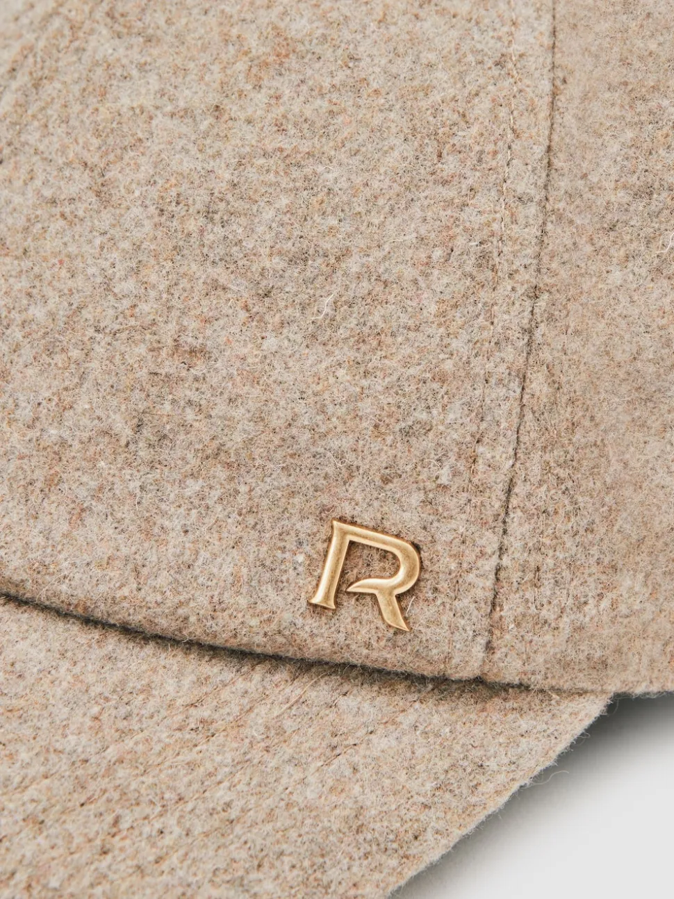 Reiss Taupe Fiona Wool-Blend Flannel Baseball Cap
