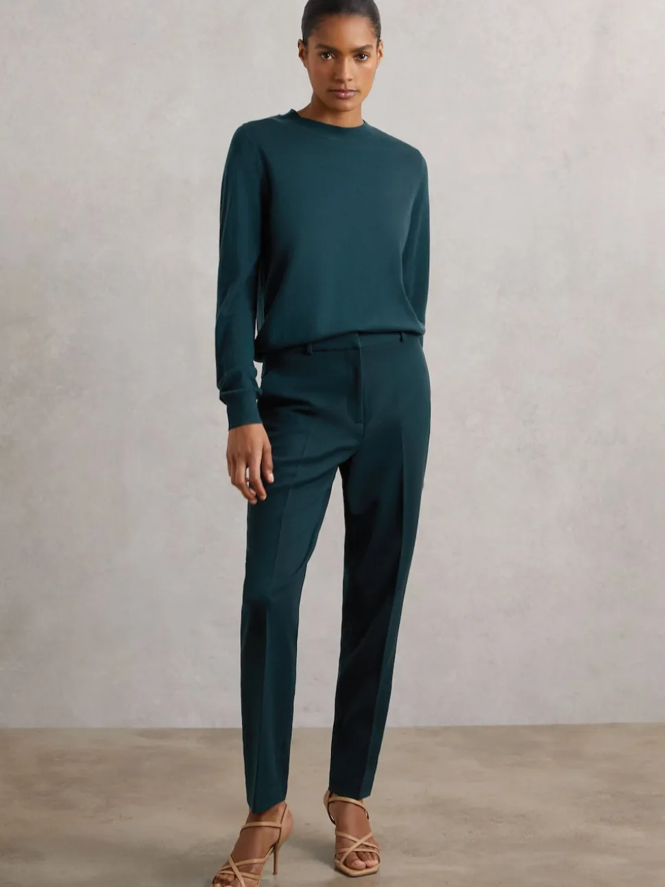 Reiss Teal Gabi Slim-Fit Suit Trousers