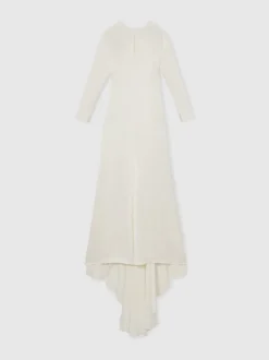 Reiss White Clemence Atelier Duchess Satin Bridal Maxi Dress