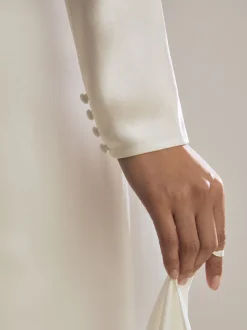 Reiss White Clemence Atelier Duchess Satin Bridal Maxi Dress