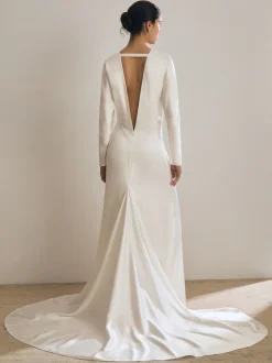 Reiss White Clemence Atelier Duchess Satin Bridal Maxi Dress