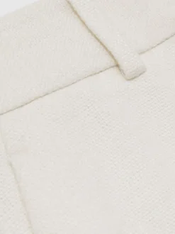 Reiss White Devon Linen-Blend Tailored Shorts