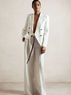 Reiss White Dion Atelier Double Breasted Suit Blazer