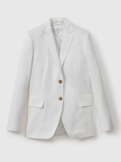 Reiss White Harper Tailored Single Breasted Suit Blazer