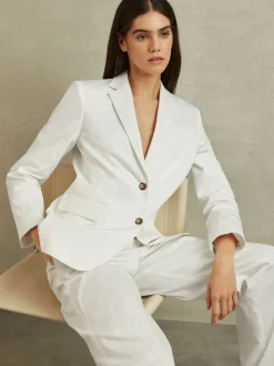 Reiss White Harper Tailored Single Breasted Suit Blazer