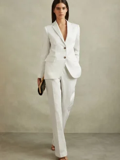 Reiss White Harper Tailored Single Breasted Suit Blazer