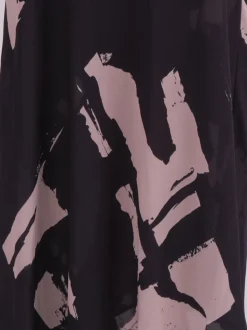 Religion Black Dawn Maxi Column Dress With Draped Back Detail In Hand-Painted Print